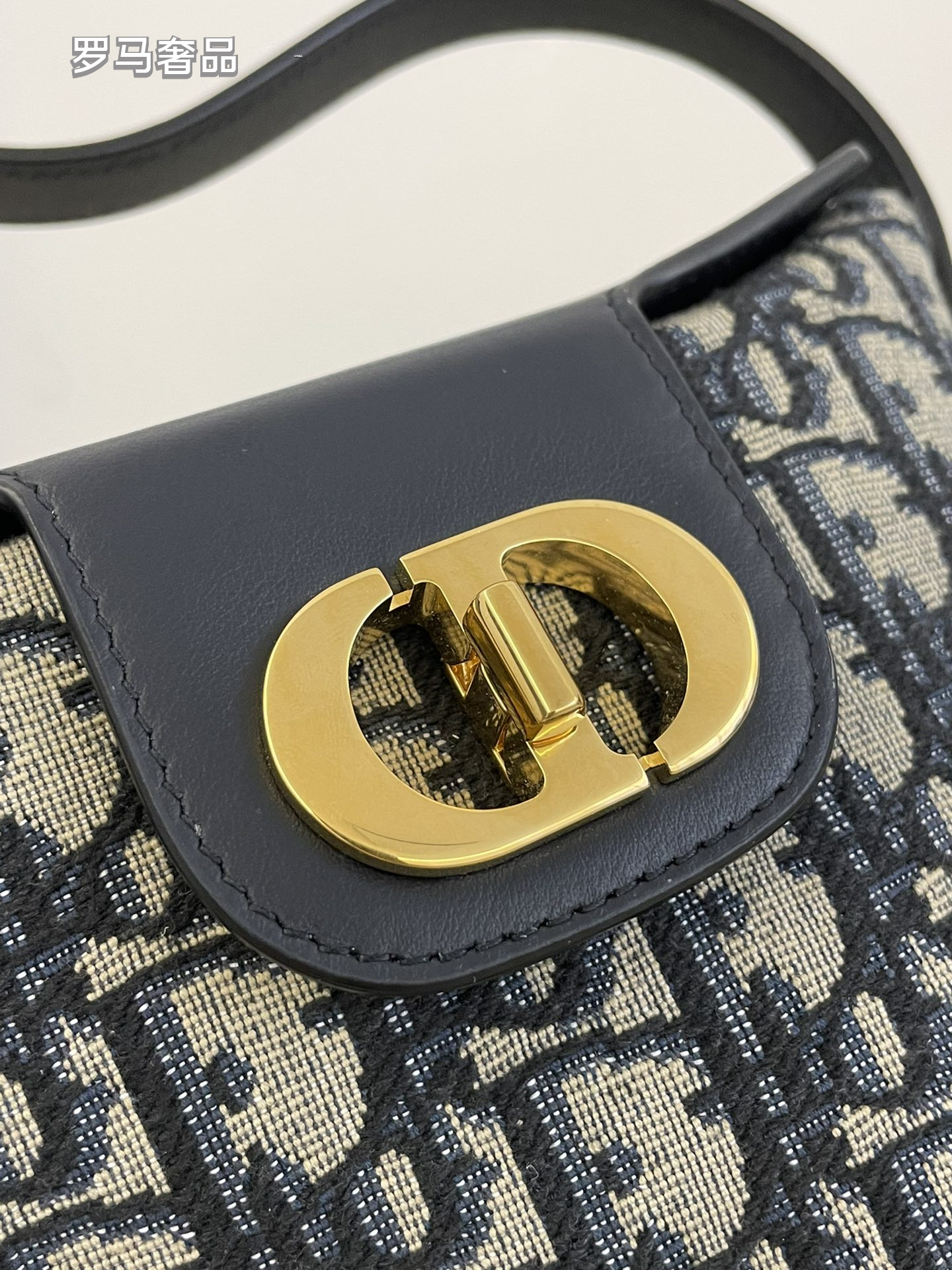 Dior Blue Monogram Jacquard Canvas Bucket Bag with Gold Hardware